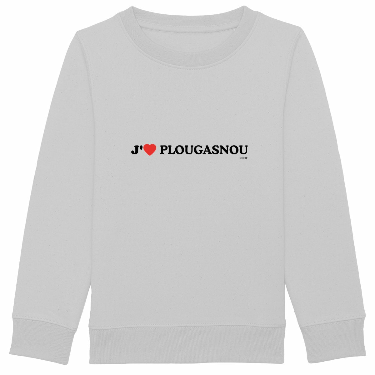 Sweat-shirt épais enfant / J’aime Plougasnou - face_gris