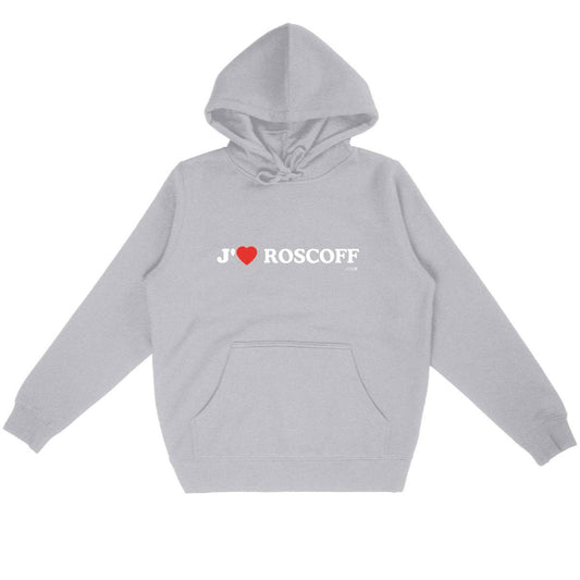 Sweat à capuche Léger Unisexe / J’aime Roscoff - face_gris