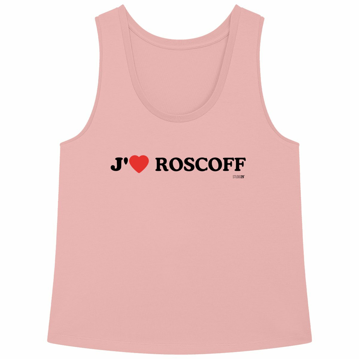 Débardeur Femme Ample / J’aime Roscoff - face_rose