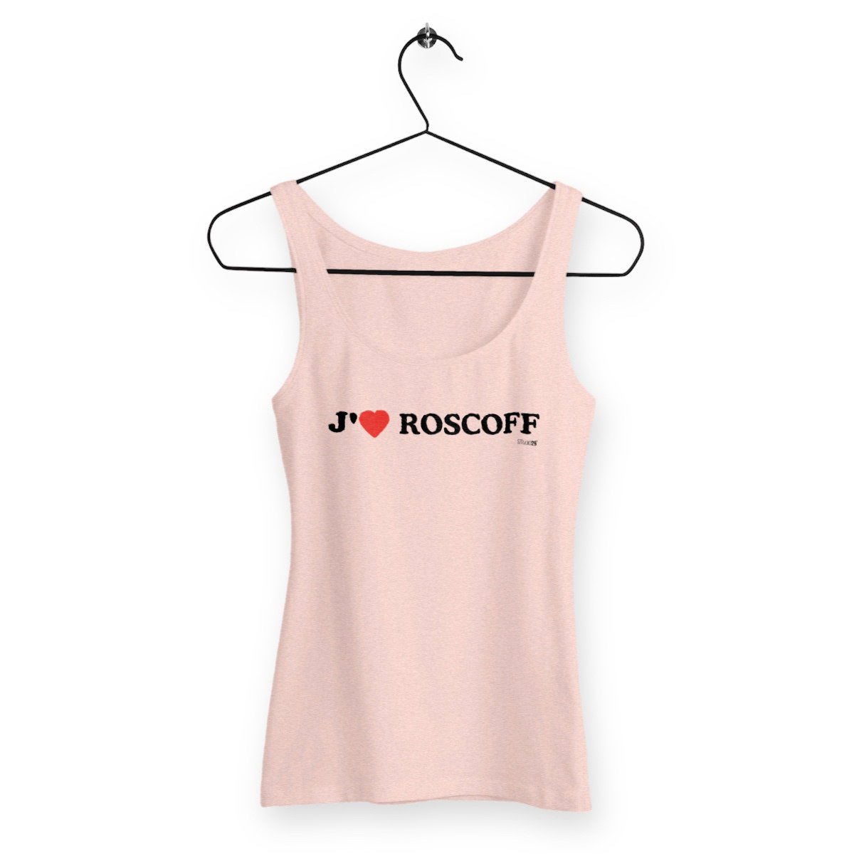 Débardeur Femme Cintré / J'aime Roscoff - face_rose
