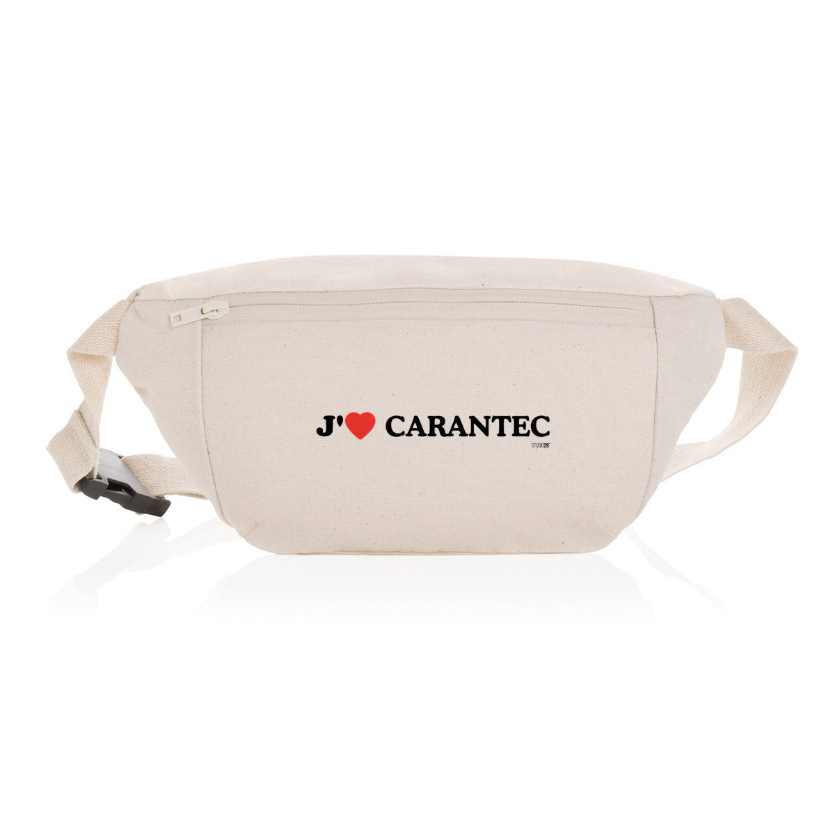 Sac banane en toile recyclée / J'aime Carantec - face_1