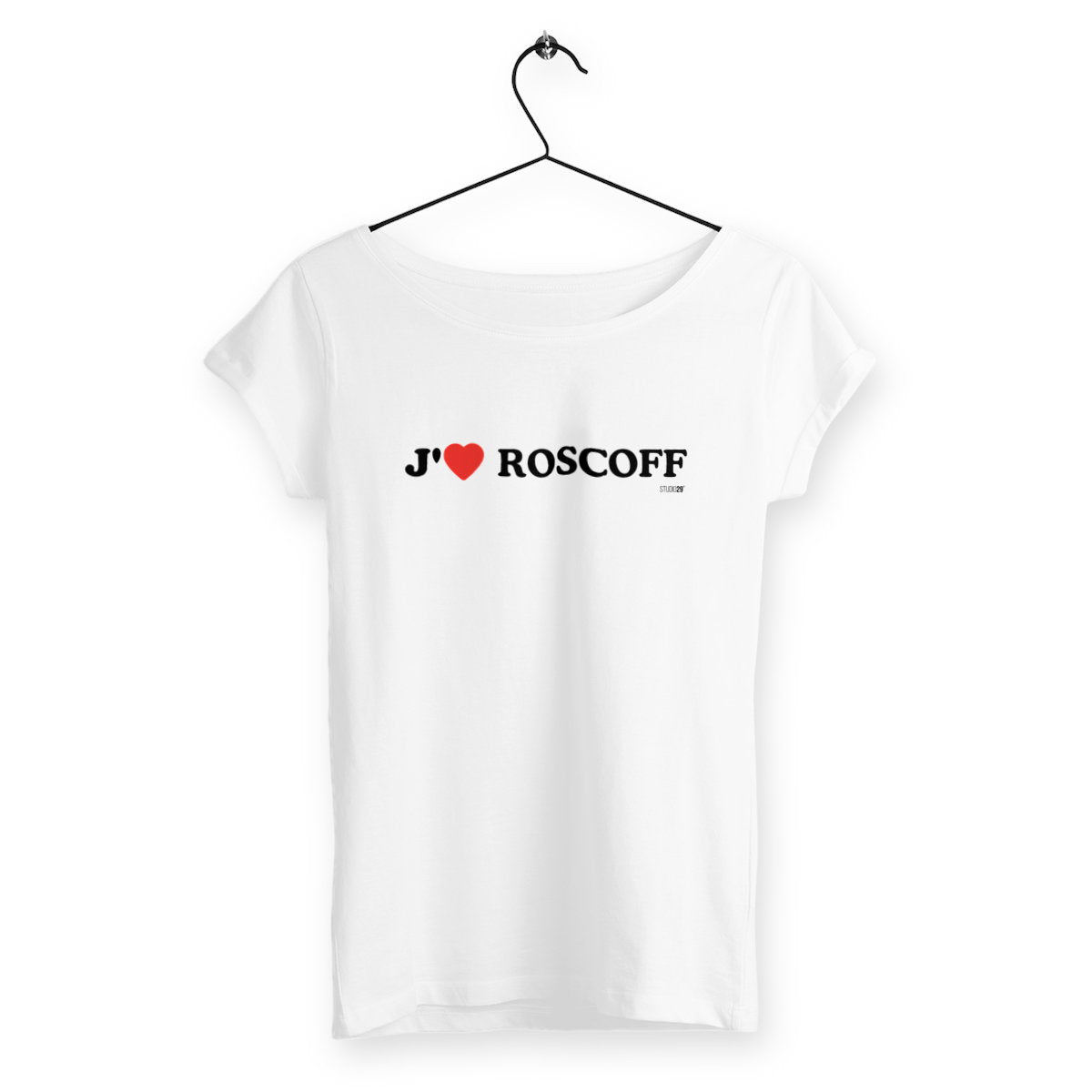 T-shirt Femme Slub / J’aime Roscoff - face_blanc