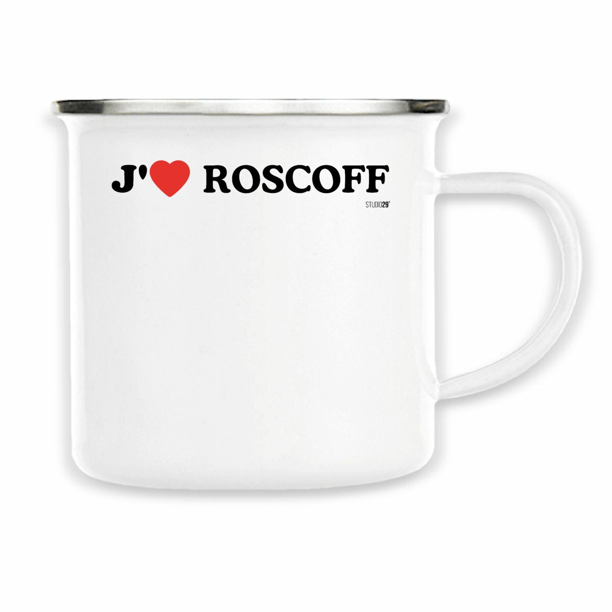 Mug metal / J'aime Roscoff - face_blanc