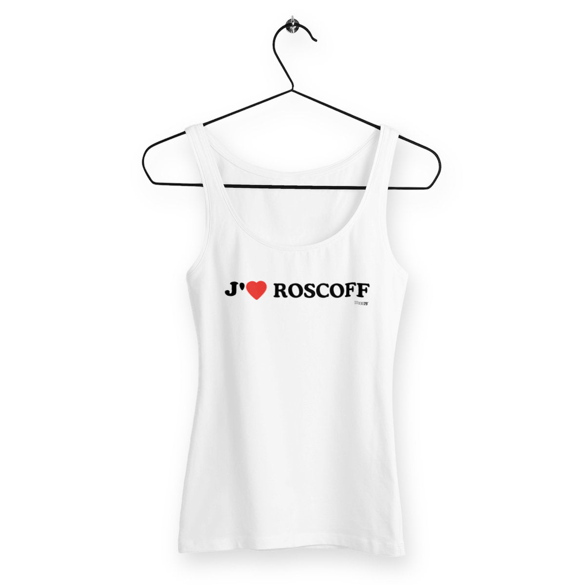 Débardeur Femme Cintré / J'aime Roscoff - face_blanc
