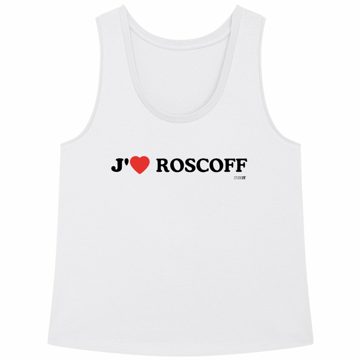 Débardeur Femme Ample / J’aime Roscoff - face_blanc