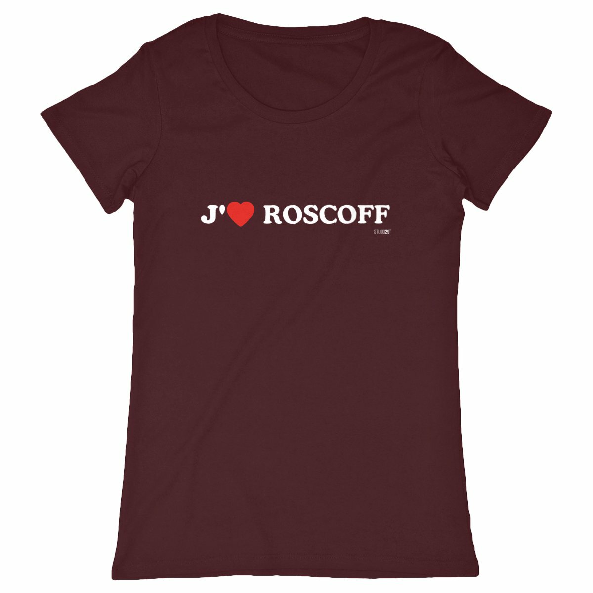 T-shirt Femme / J'aime Roscoff - face_bordeaux