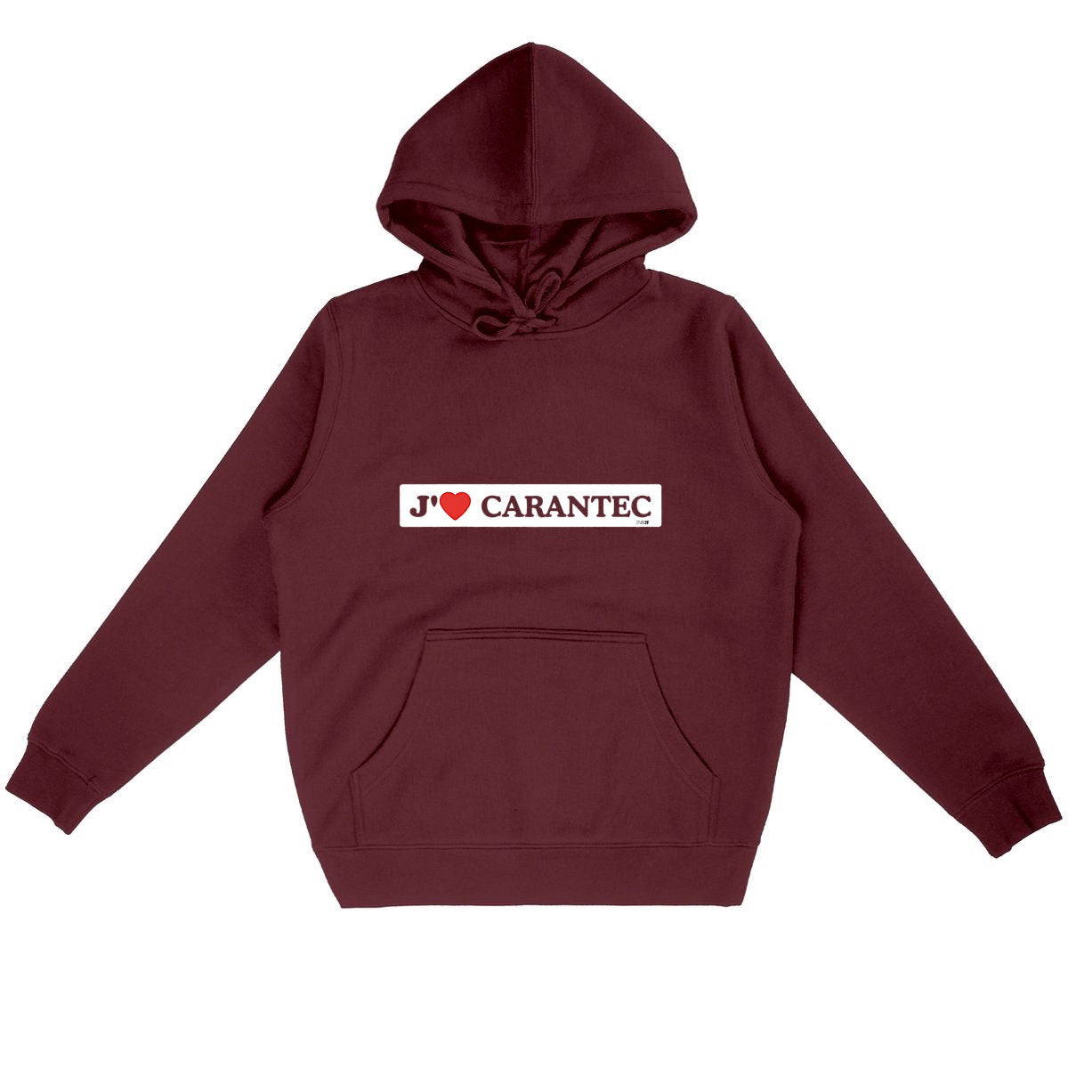 Sweat à capuche Léger Unisexe / J’aime Carantec - face_bordeaux