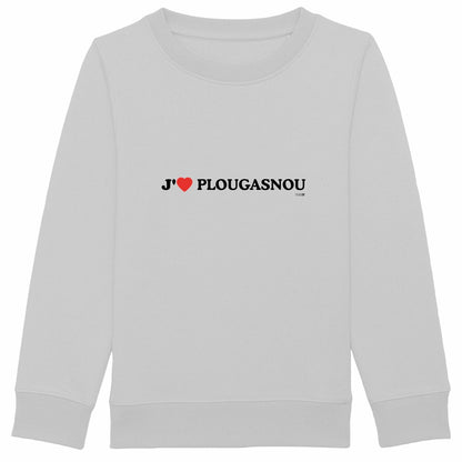Sweat-shirt épais enfant / J’aime Plougasnou - face_gris