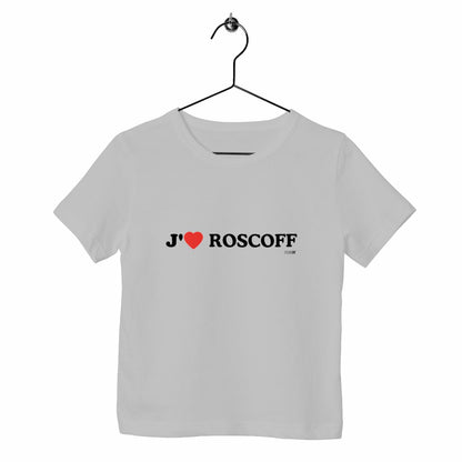T-shirt enfant bio / J’aime Roscoff - face_gris