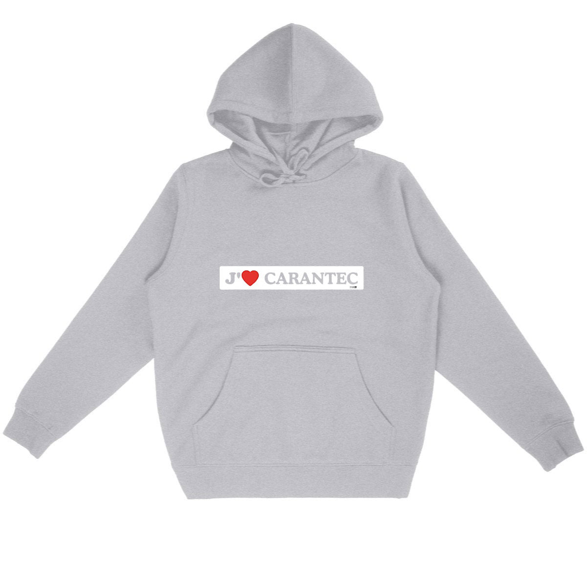 Sweat à capuche Léger Unisexe / J’aime Carantec - face_gris