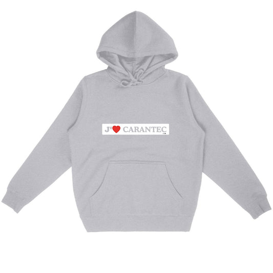Sweat à capuche Léger Unisexe / J’aime Carantec - face_gris