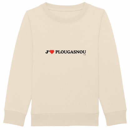 Sweat-shirt épais enfant / J’aime Plougasnou - face_ivoire