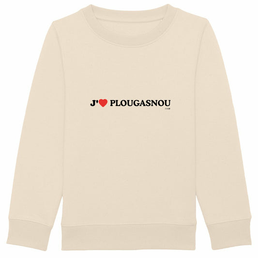 Sweat-shirt épais enfant / J’aime Plougasnou - face_ivoire