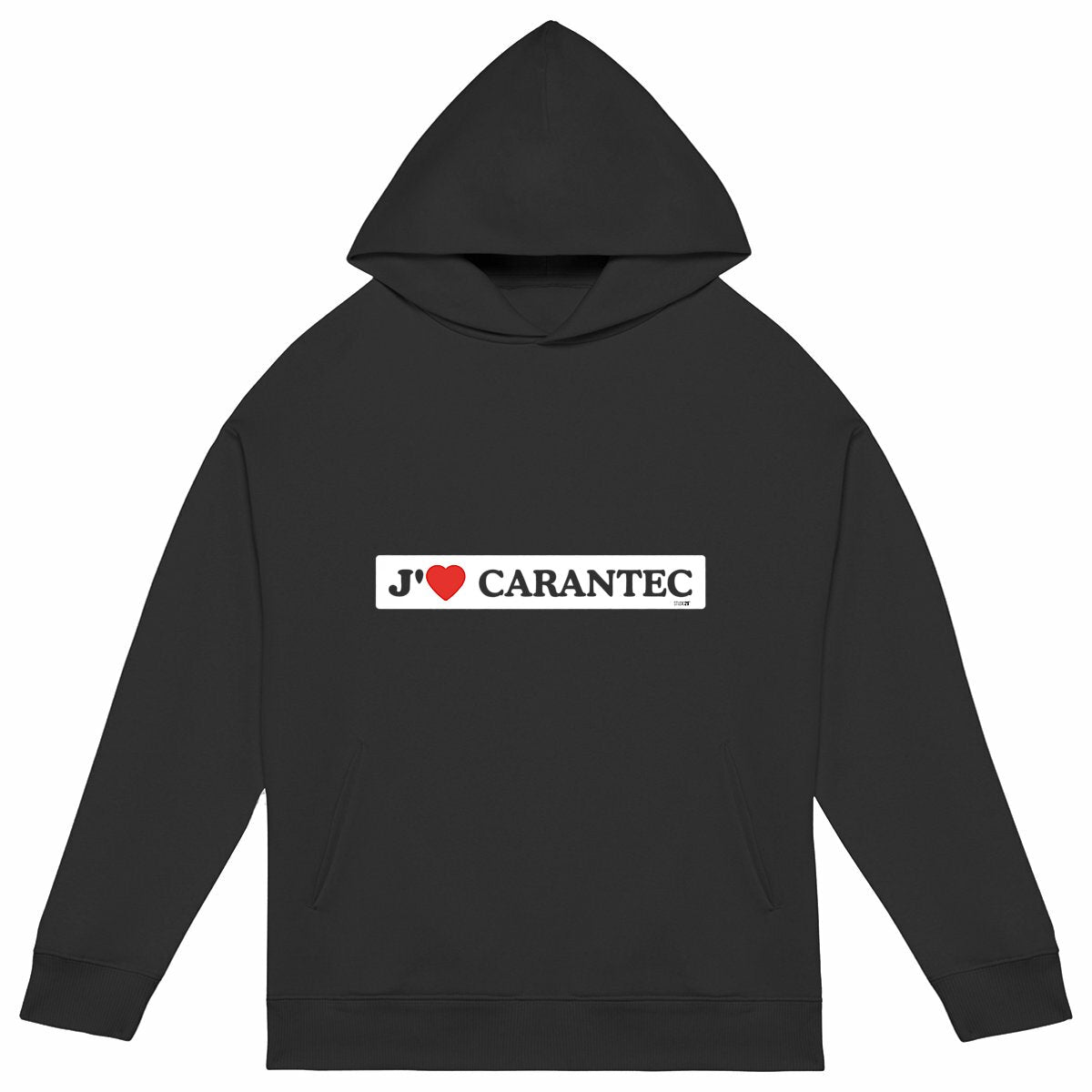 Sweat à capuche Oversized / J'aime Carantec - face_noir