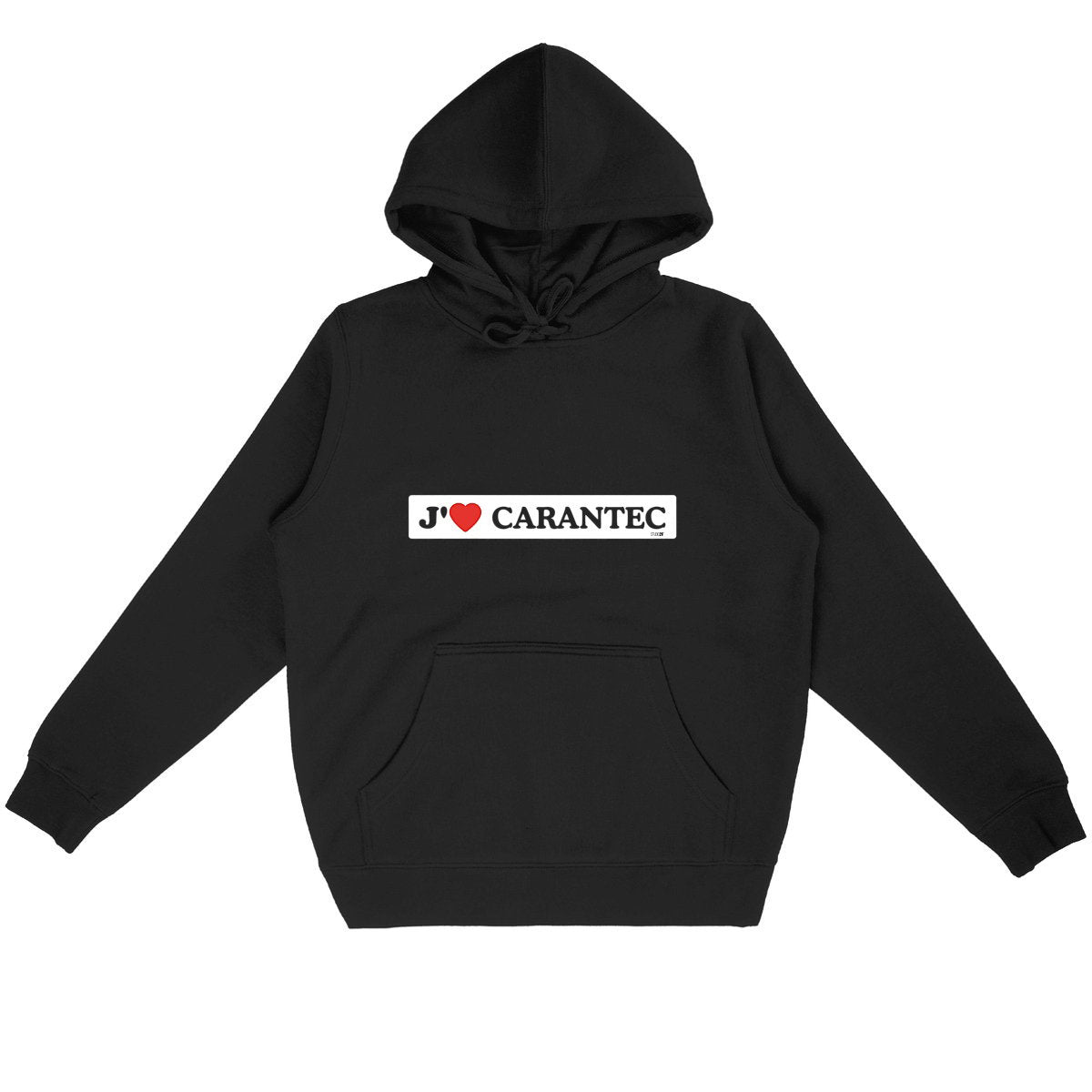 Sweat à capuche Léger Unisexe / J’aime Carantec - face_noir