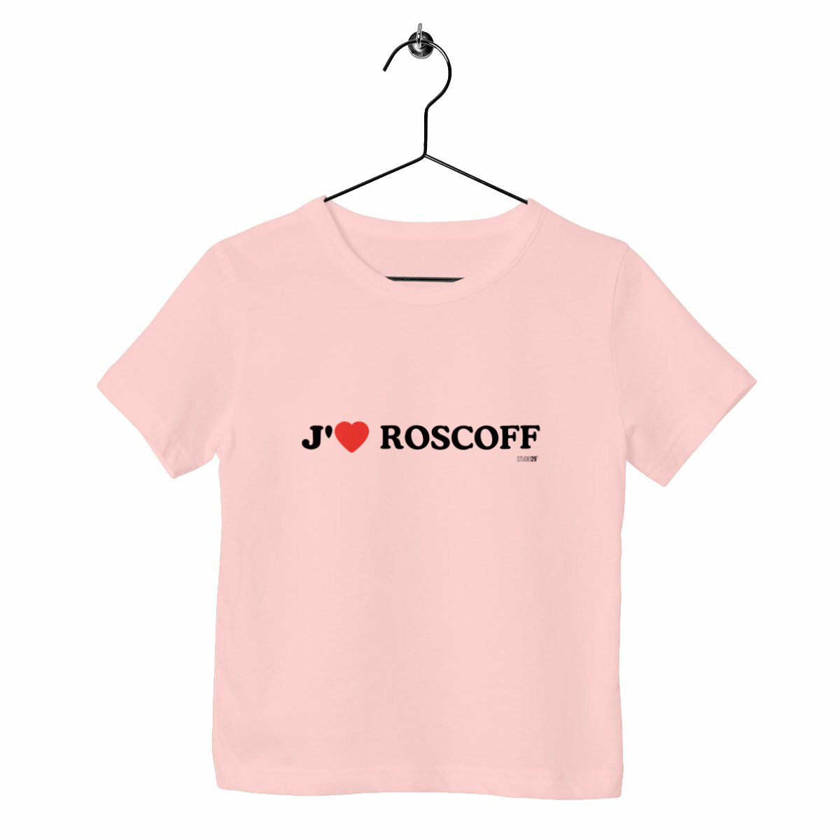 T-shirt enfant bio / J’aime Roscoff - face_rose