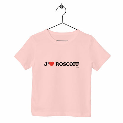 T-shirt enfant bio / J’aime Roscoff - face_rose